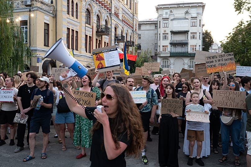 Demonstrations have been taking place in Kyiv and other cities call for Mykhailo Fedorov to be kept on as defence minister 