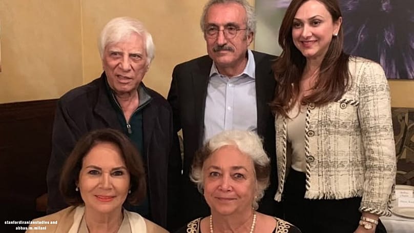 عباس میلانی در کنار بهرام بیضایی، شهرنوش پارسی‌پور و پریسا 