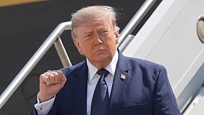 President Donald Trump arrives on Air Force One at John F. Kennedy International Airport in New York, Friday, July 17, 2026.