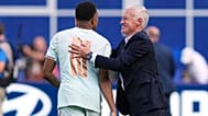 Kyllian Mbappé et Didier Deschamps lors de la victoire de la France face au Maroc, Boston, États-Unis, le 9 juillet 2026.