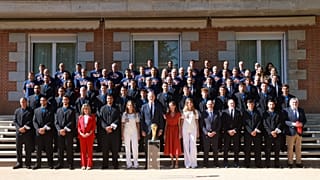 Foto de famila, los Reyes de España reciben a la Selección Española Masculina de Fútbol tras ganar la Copa Mundial FIFA 2026.