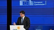 Fitto speaking at a high-level conference in Cyprus, Friday, June 26