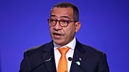 ARQUIVO (02.11.2021). O presidente de São Tomé e Príncipe, Carlos Manuel Vila Nova, intervém durante a Conferência das Nações Unidas sobre as Alterações Climáticas (COP26)