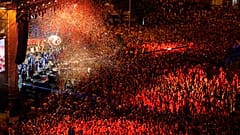 Spain players celebrate at Cibeles Square in Madrid, Spain, on Monday, July 20, 2026, after winning the World Cup final against Argentina.