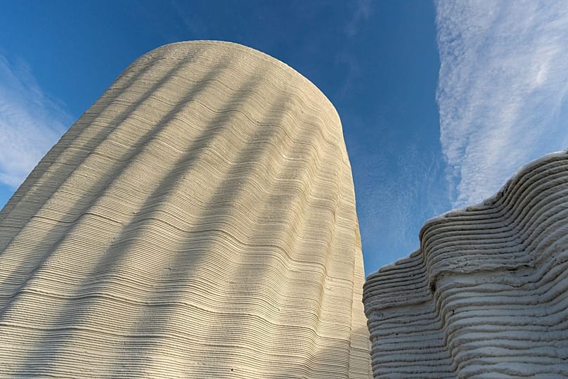 Das Wavehouse in Heidelberg: Die wellenförmige Fassade zeigt, welche architektonischen Formen der 3D-Betondruck ermöglicht.