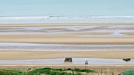 La plage d'Omaha beach près de Colleville-sur-Mer en Normandie