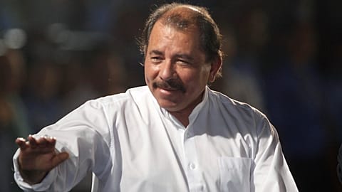 ARCHIVO - En esta foto del 5 de septiembre de 2011, el presidente de Nicaragua, Daniel Ortega, durante una celebración en Managua, Nicaragua.