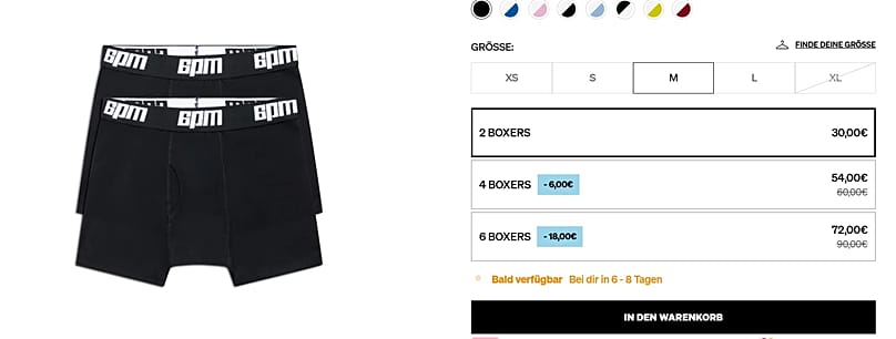 Boxer shorts de Yamal no site da marca alemã
