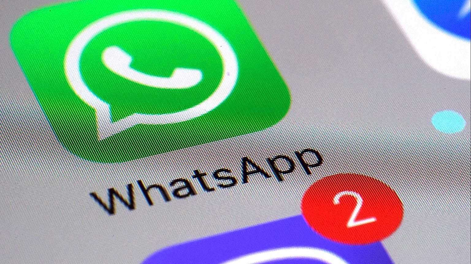 WhatsApp communications app on a smartphone.