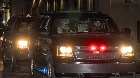A motorcade believed to be carrying former Venezuelan President Nicolás Maduro leaves a detention centre ahead of a pre-trial hearing in Brooklyn, 22 July 2026.