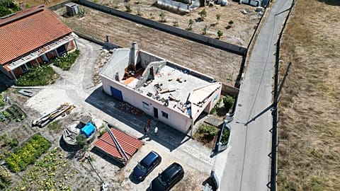 Abitazione distrutta dalla tempesta Kristin, Leiria, 23 luglio 2026