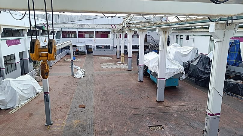 Unidad de producción de la empresa TJ Moldes, sin techo y con máquinas inoperativas como resultado de la tormenta Kristin, Marinha Grande, 23 de julio de 2026 