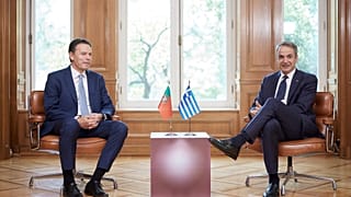 Ο πρωθυπουργός της Πορτογαλίας, Λουίς Μοντενέγκρο, και ο πρωθυπουργός της Ελλάδας, Κυριάκος Μητσοτάκης