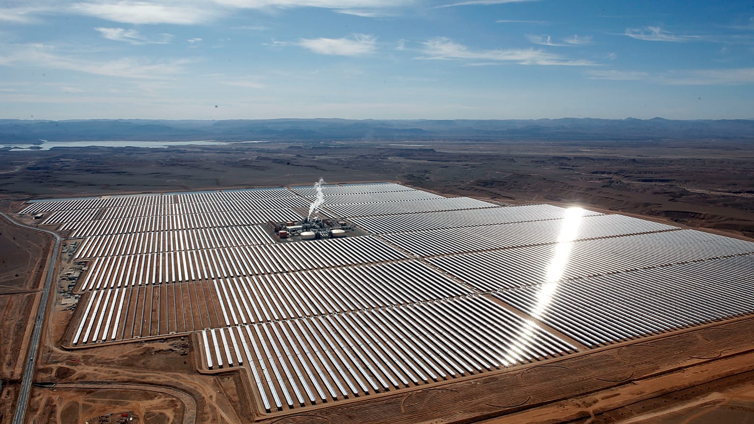 Solarkraftwerk in Ouarzazate in Zentralmarokko am 4. Februar 2016