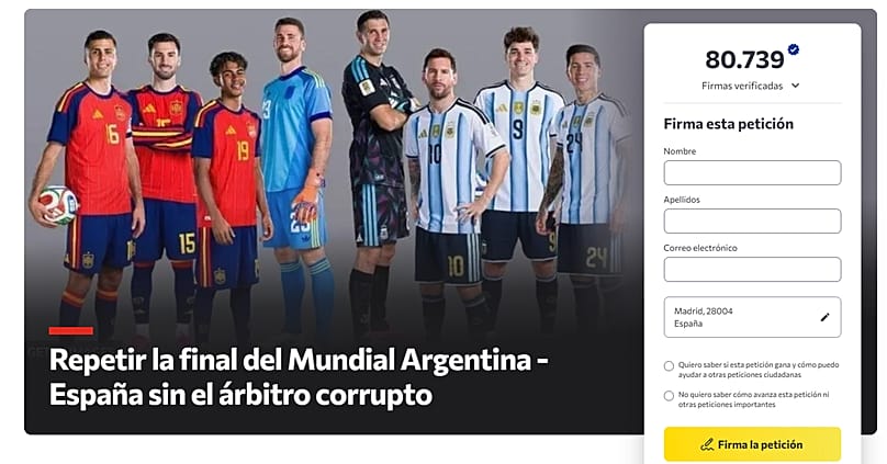 Petición Change.org para repetir la final de Mundial