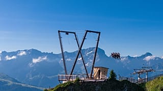 The 12-metre high swing over the Alps.