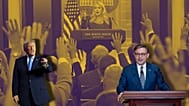 مایک جانسون، رئیس مجلس نمایندگان بدون پاسخ به خبرنگاران کنگره را ترک کرد 