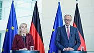 Bundeskanzler Friedrich Merz und Gesundheitsministerin Nina Warken bei einer Pressekonferenz nach der Kabinettssitzung in Berlin, 29. April 2026.