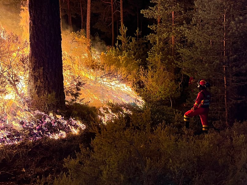 El fuego avanza en La Mierla en julio de 2026.