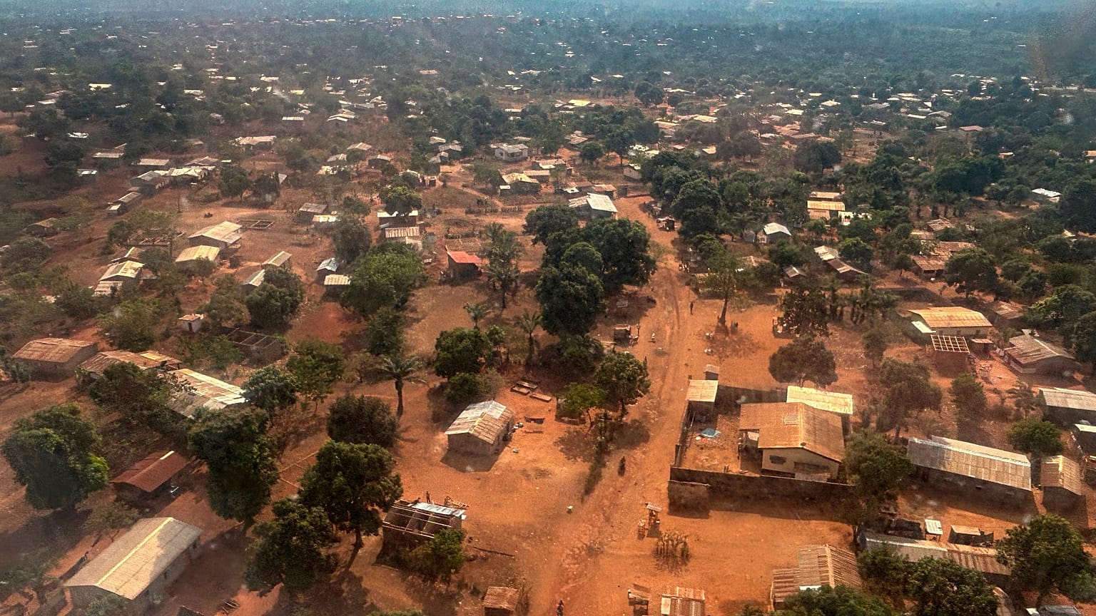  An arial view of Bangui, Central African Republic, is seen on March. 8, 2024.