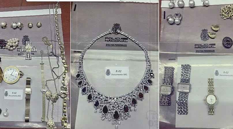 Montaje de las joyas incautadas