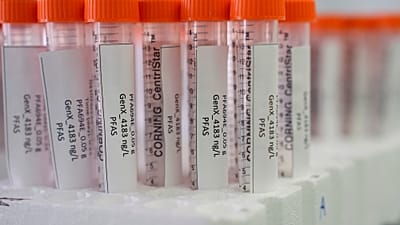 ΑΡΧΕΙΟ – Φιαλίδια με δείγματα PFAS βρίσκονται σε δίσκο στις 10 Απριλίου 2024, σε εργαστήριο της Υπηρεσίας Προστασίας Περιβάλλοντος των ΗΠΑ στο Σινσινάτι.