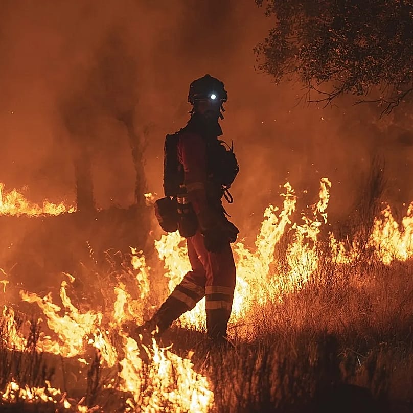 Imagen de la UME del incendio de Almorox.