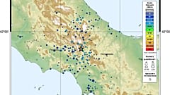 Mapa del terremoto registrado en la provincia de Isernia, 25/07/2026, INGV
