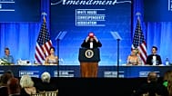 Trump at the White House Correspondents’ Association dinner.