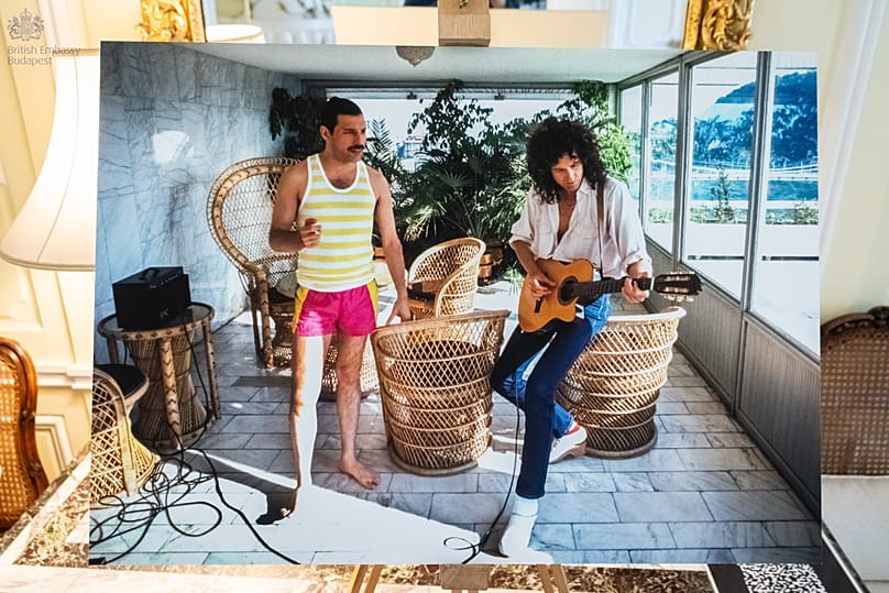 Freddie Mercury ve Brian May Budapeşte'de prova yaparken.