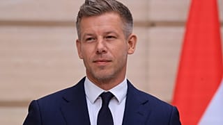 Hungary's Prime Minister Peter Magyar attends a joint press conference with French President Emmanuel Macron after their meeting at The Elysee Presidential Palace in Paris, We