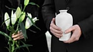 Image of a cremation urn created with Canva.