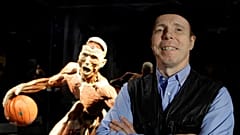 German anatomist Gunther von Hagens, creator of the Body Worlds exhibitions and known as "Dr Death", poses with one of his works in Istanbul, June 11, 2010.