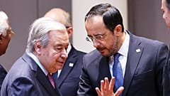 Ο Γενικός Γραμματέας του ΟΗΕ, Αντόνιο Γκουτέρες, και ο Πρόεδρος της Κύπρου, Νίκος Χριστοδουλίδης
