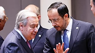 Ο Γενικός Γραμματέας του ΟΗΕ, Αντόνιο Γκουτέρες, και ο Πρόεδρος της Κύπρου, Νίκος Χριστοδουλίδης