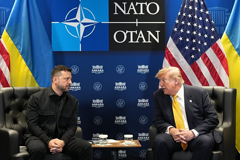 Trump und Selenskyj trafen sich Anfang des Monats am Rande des NATO-Gipfels in Ankara in der Türkei. 8. Juli 2026.