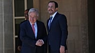 Ο Γενικός Γραμματέας του ΟΗΕ, Αντόνιο Γκουτέρες, στο Προεδρικό Μέγαρο της Κύπρου, με τον Πρόεδρο, Νίκο Χριστοδουλίδη