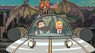 Screenshot of the now-viral clip posted by the White House which parodies Rick and Morty