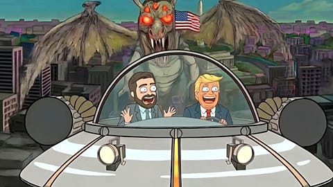 Screenshot of the now-viral clip posted by the White House which parodies Rick and Morty