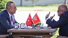 ARŞİV: Dönemin Dışişleri Bakanı Mevlüt Çavuşoğlu (solda) ile Karadağ Dışişleri Bakanı Srdjan Darmanovic, 10 Eylül 2019'da Ankara'da görüşüyor.