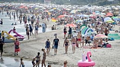 Una playa del mar Báltico en Timmendorfer Strand, Alemania.