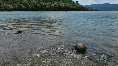 Каменный шар в русле Дуная