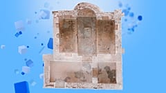 Modelo fotogramétrico de la biblioteca de Fuente Álamo en donde pueden apreciarse el ábside, los nichos rectangulares y semicirculares, así como las antesalas contiguas