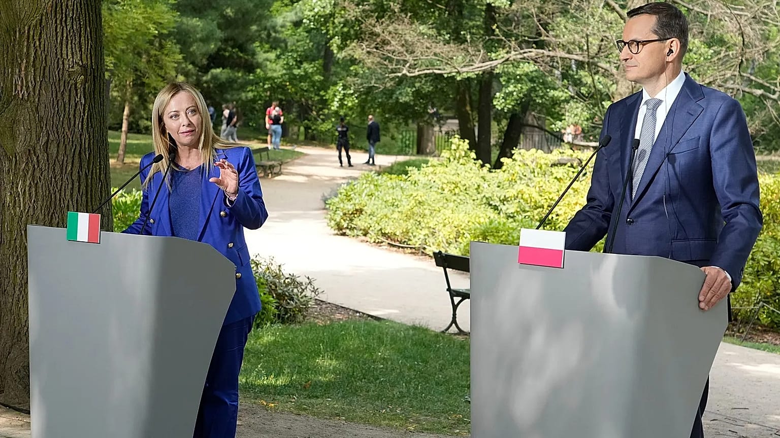 Mateusz Morawiecki i Giorgia Meloni