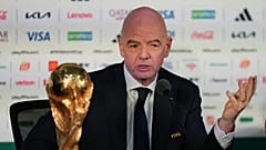 Presidente da FIFA Gianni Infantino fala durante uma conferência de imprensa no estádio, na Cidade do México, quarta-feira, 10 de junho de 2026,
