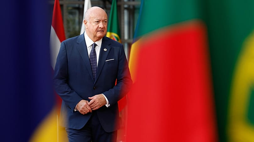 Austria's Chancellor Christian Stocker arriving at the European Council building in Brussels, 19 March, 2026.
