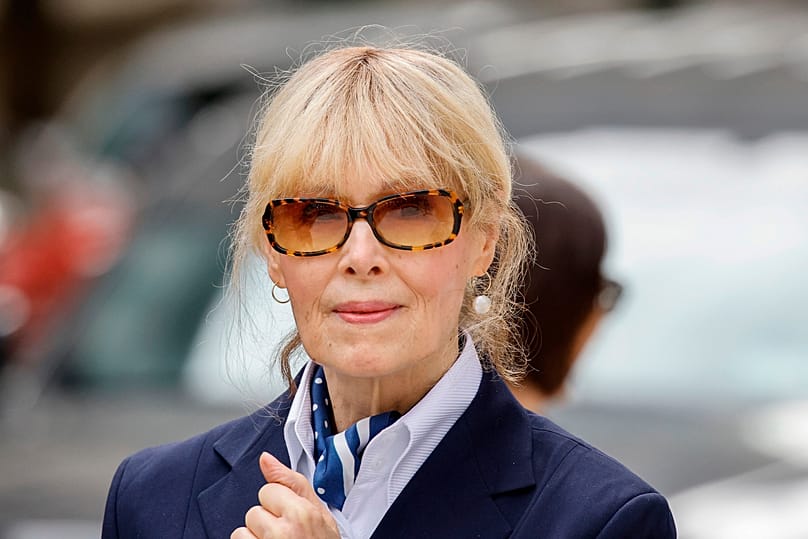 E. Jean Carroll exits the New York Federal Court after former President Donald Trump appeared in court, Sept. 6, 2024, in New York