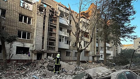 Emergency services began sifting through rubble after a building in Lviv was hit. 30 July, 2026.