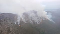 Así queda el incendio de Veguellina a la retirada a su base de  @briftabuyo  después de trabajar durante todo el día en su extinción.