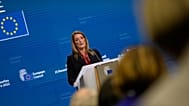 Roberta Metsola przemawia podczas konferencji prasowej na szczycie UE w Brukseli, w czwartek 15 grudnia 2022 r.